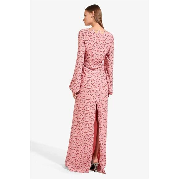 STAUD Mushroom Print Long Sleeve Maxi  Dress 10 - Picture 4 of 14